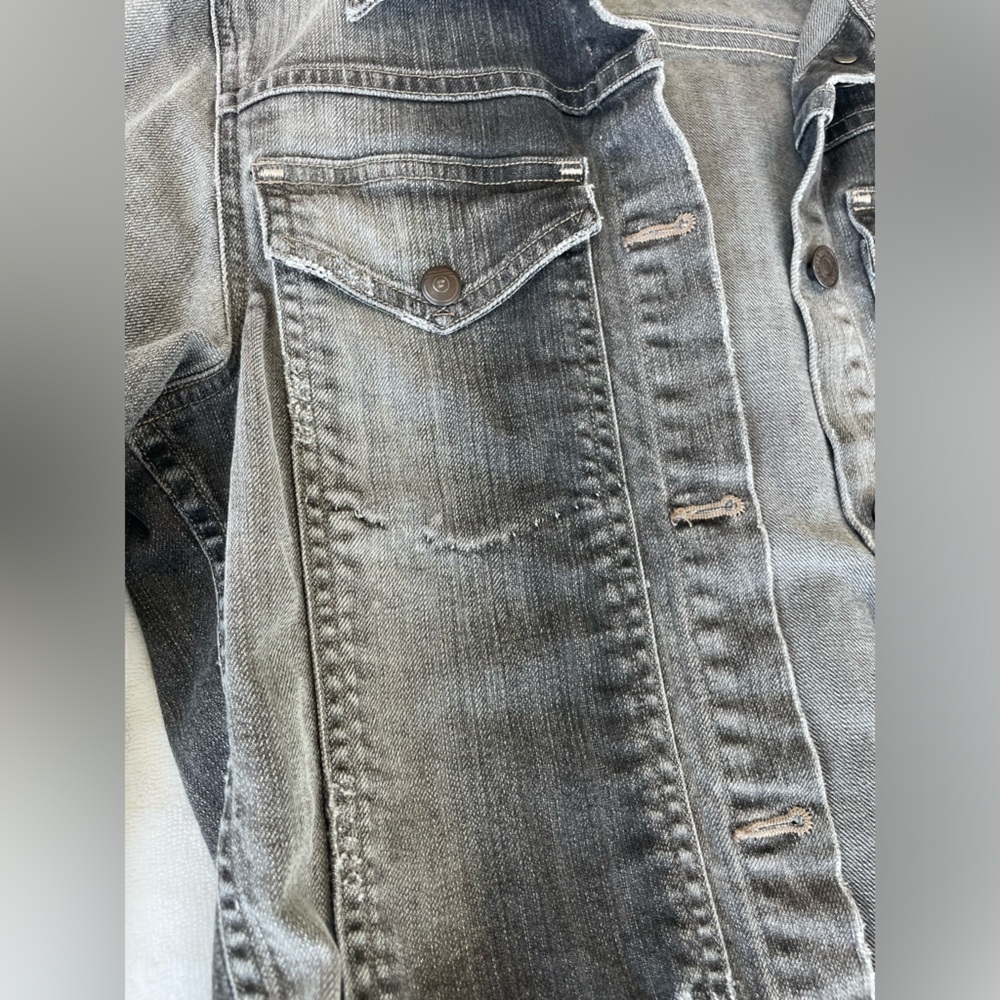 Citizens of Humanity Jean Jacket / black gray distressed classic fitted lovely S - Picture 4 of 16